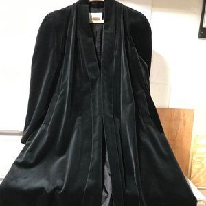 Velvet Evening Swing Coat - Full Length Black Medium